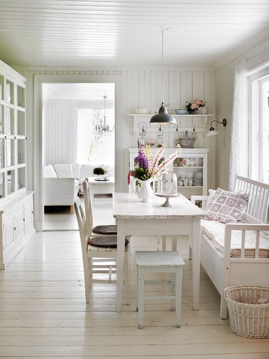 Вагонка на кухне в скандинавском стиле