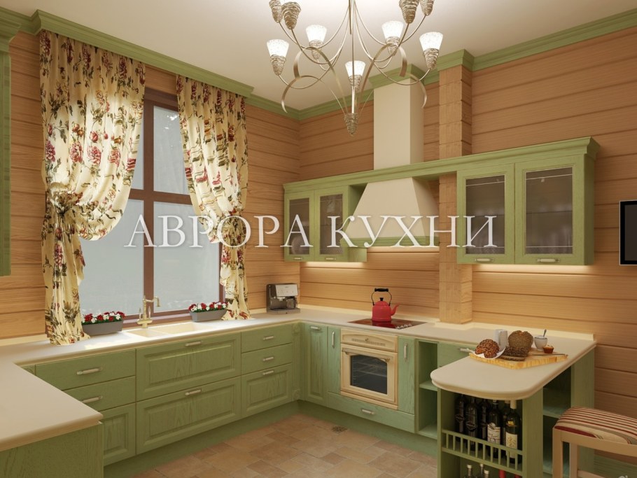 Кухни вдеревяннгм доме