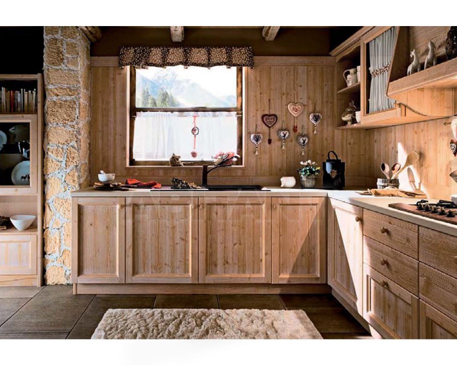 Кухни из дерева в стиле Кантри