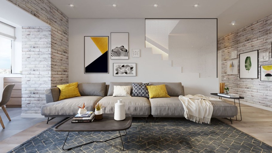 Акцентная стена в скандинавском стиле