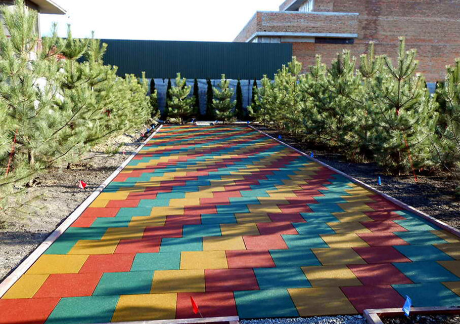 Резиновая плитка для дорожек