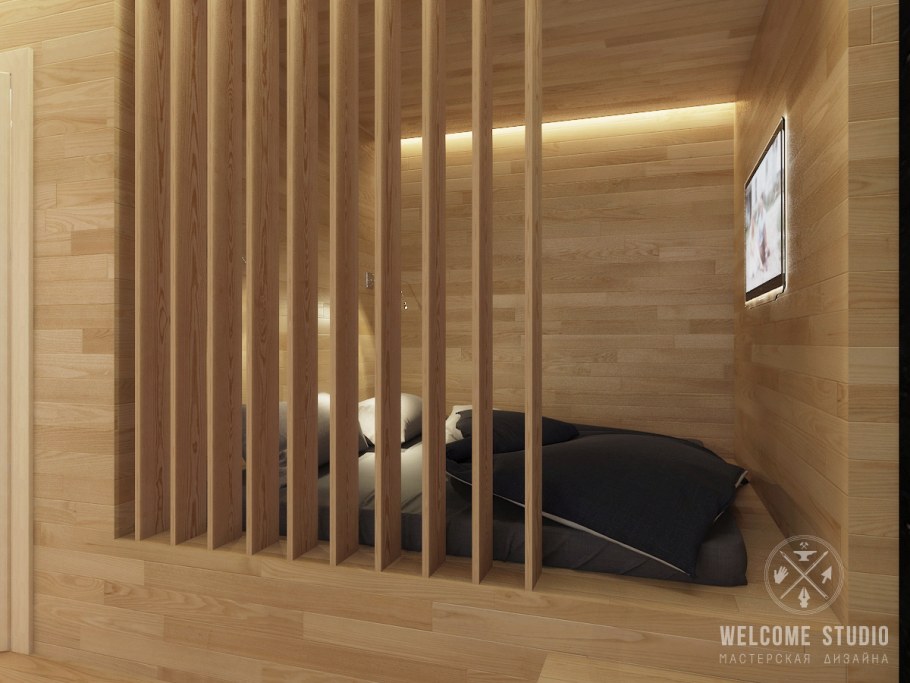 Перегородки из досок в интерьере