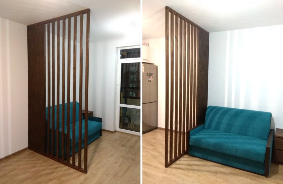 Декоративная перегородка из брусков 50х50