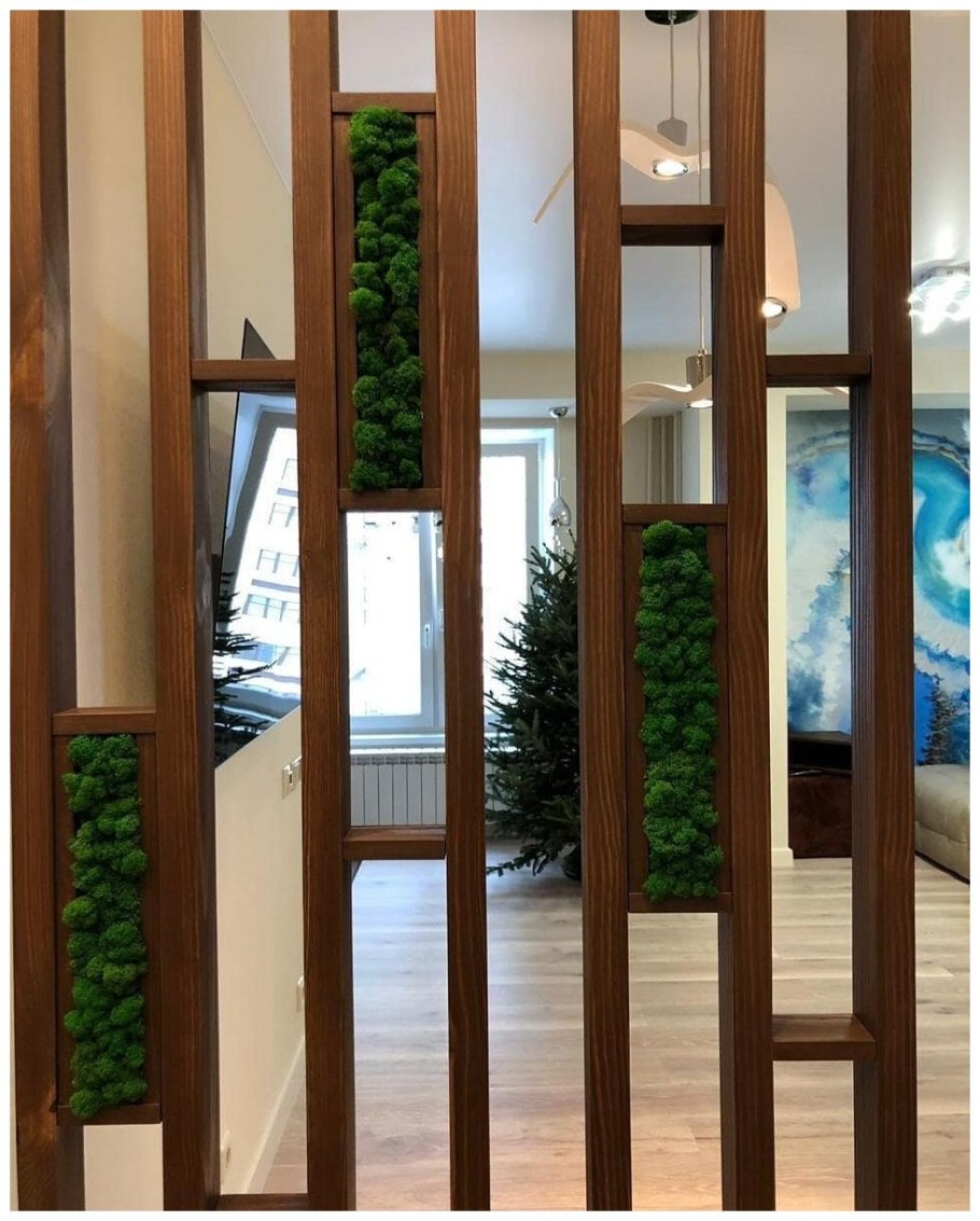 Перегородка из бруса для зонирования