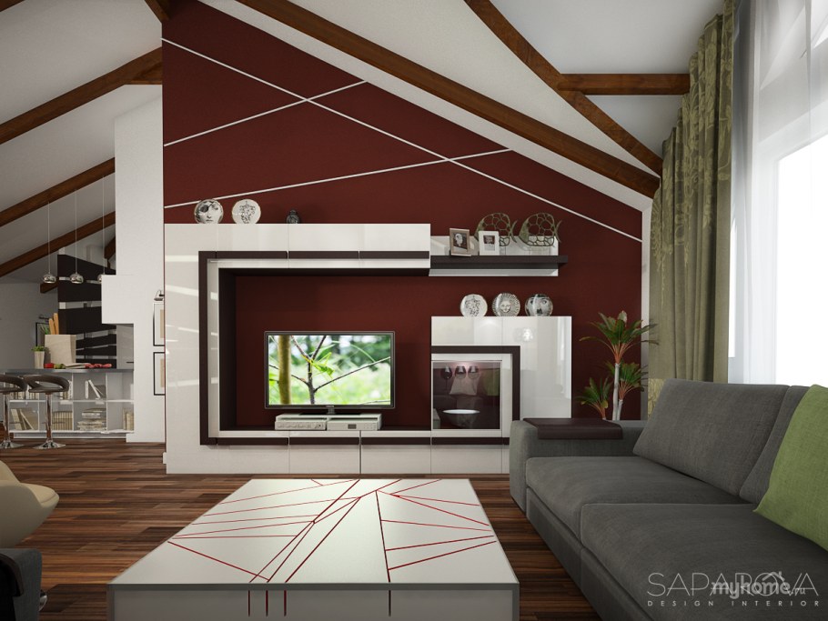 Панели в интерьере гостиной