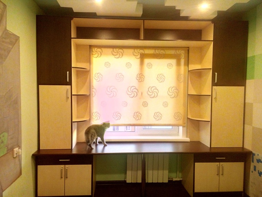 Шкафы возле окна