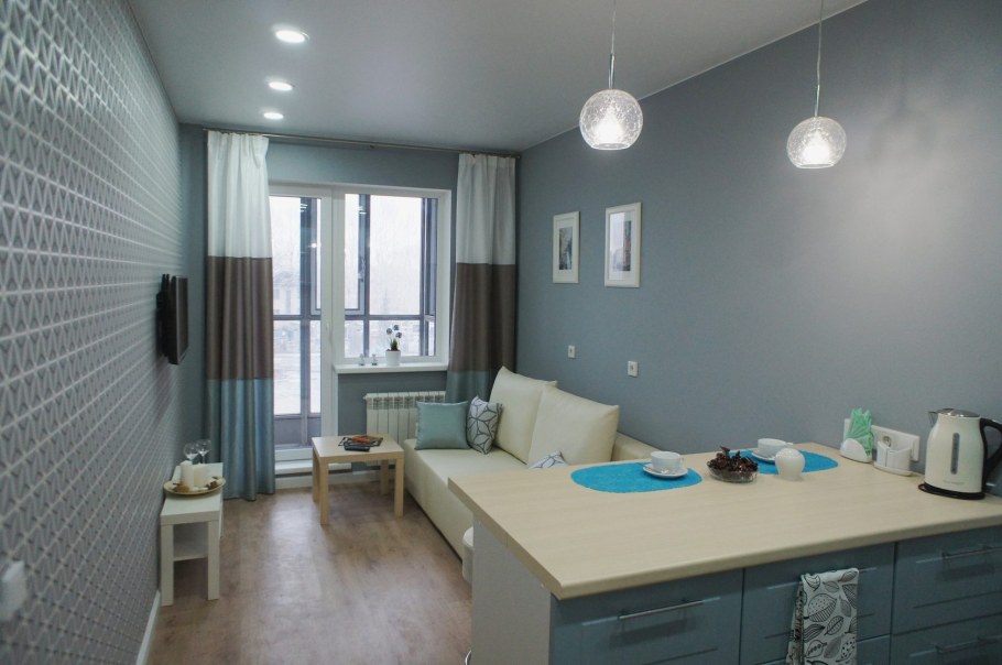 Студия 28 кв м планировка зонирование