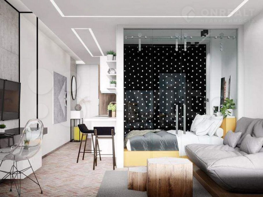 Интерьер квартиры студии 27кв