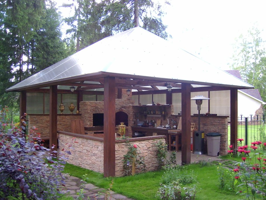 Летняя беседка с мангалом