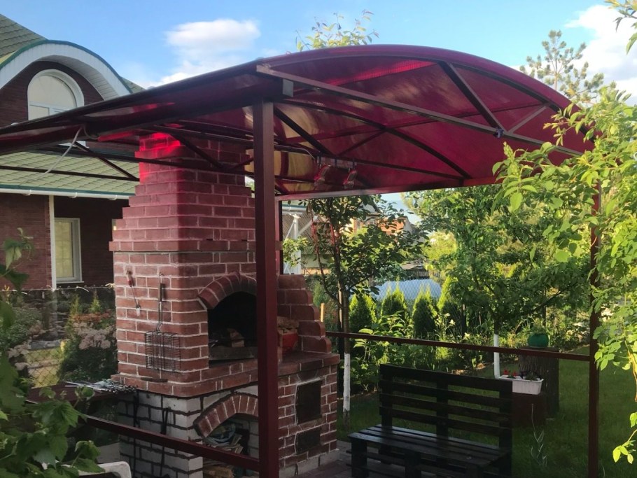 Навес для барбекю из поликарбоната