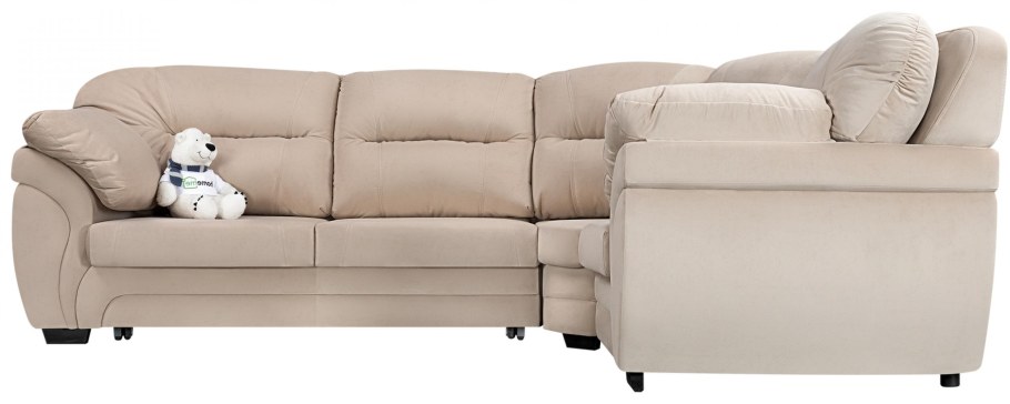 Угловой диван бежевый кожаный Бристоль
