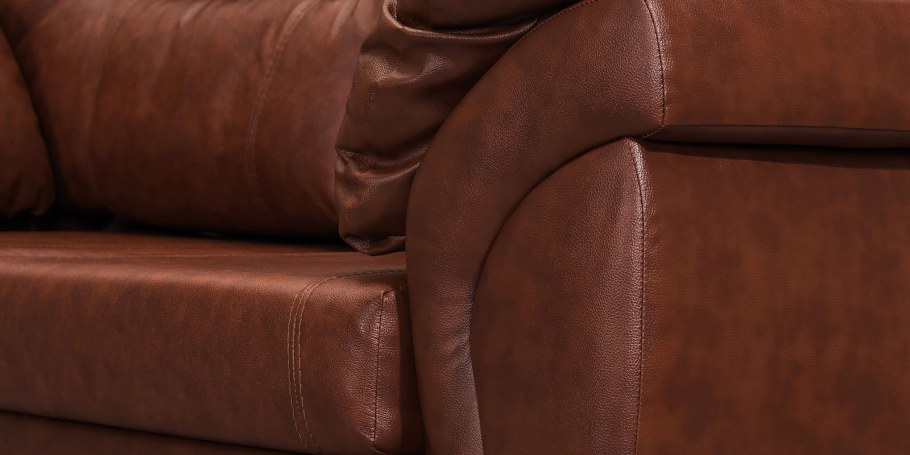 Угловой диван Бристоль коричневый (натуральная кожа)