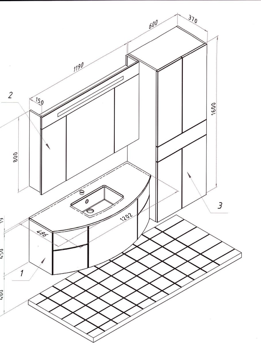 Размеры мебели как пишут ширина длина высота