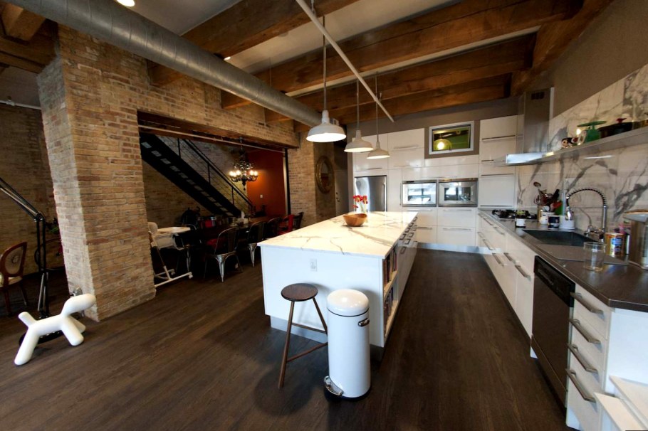 Интерьер лофт в доме из газобетона