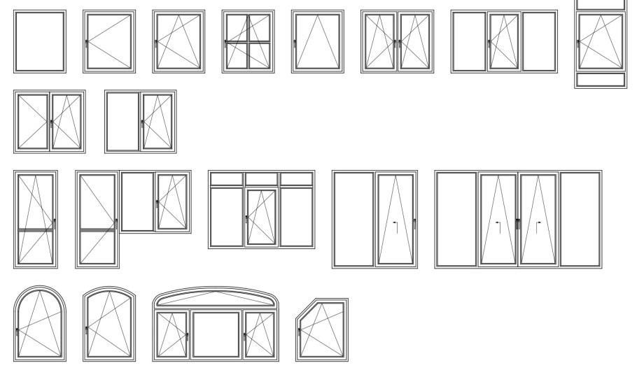Схема открывания створок окна ПВХ