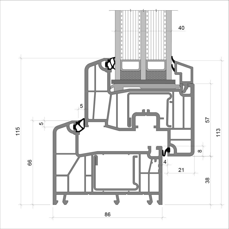 Схема установки окна ПВХ по ГОСТУ чертеж
