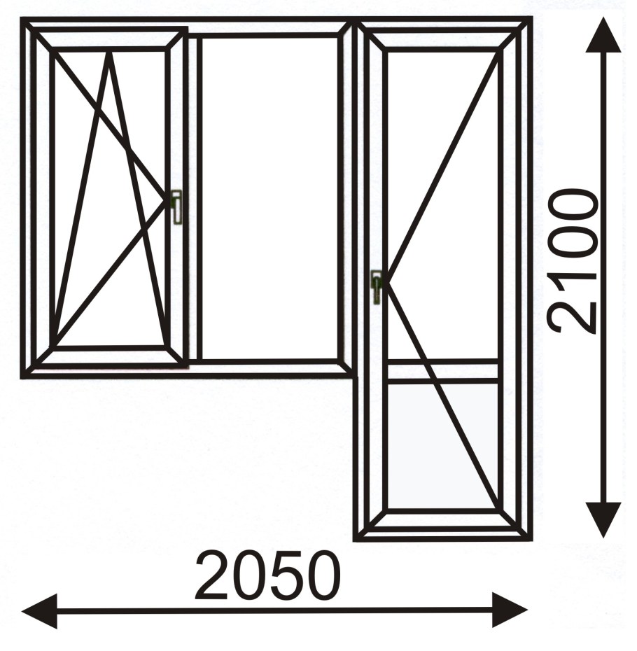 Поворотное открывание ПВХ окна схема