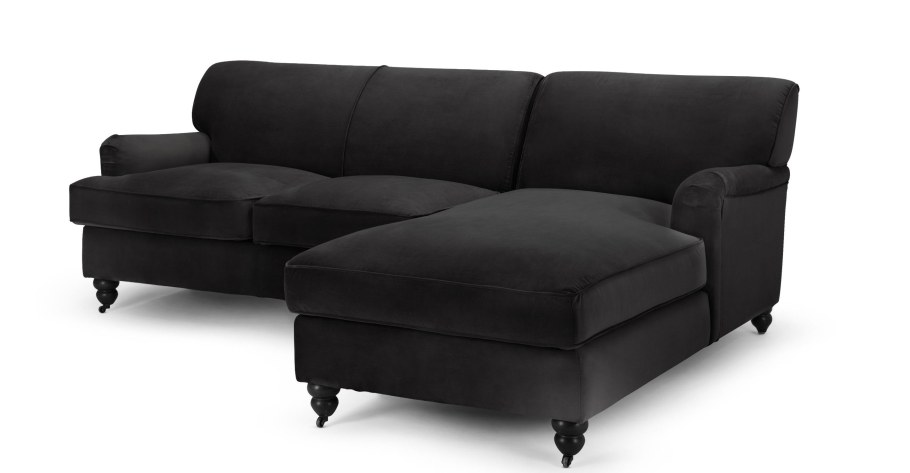 Черный угловой диван