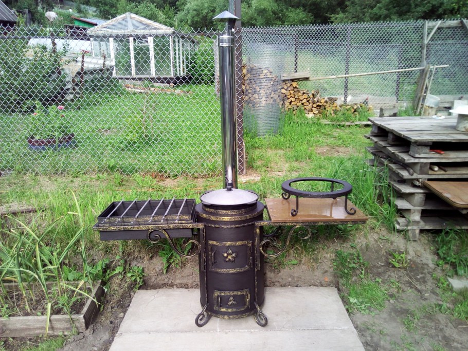 Уличная печка для казана