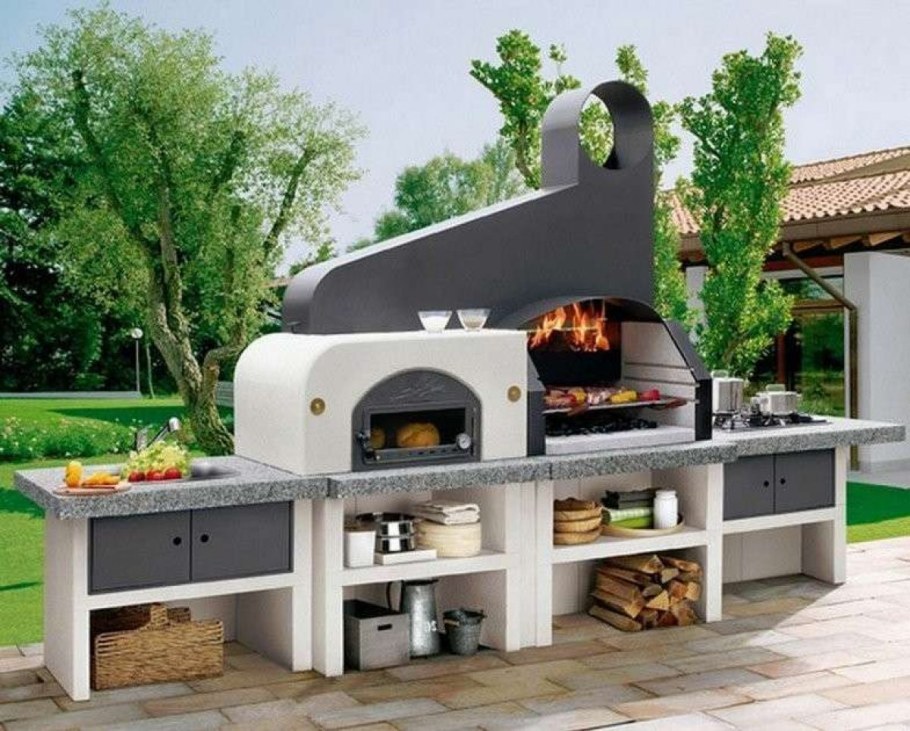 Печь-мангал "3в1" с печью под казан 12л