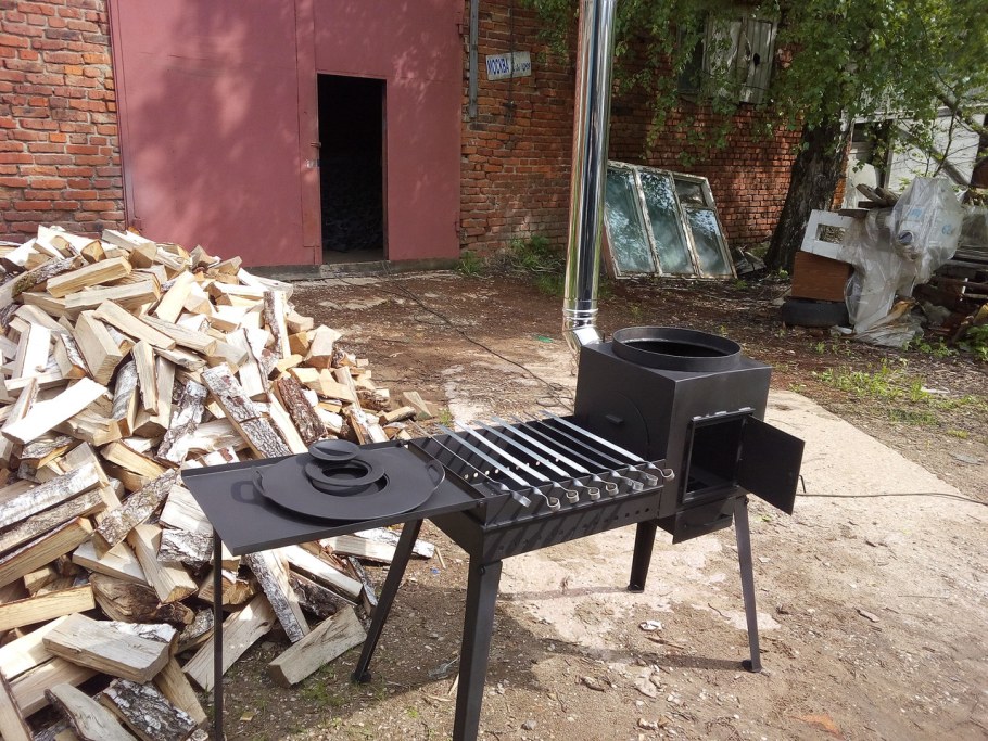 Печь уличная для дачи металлическая