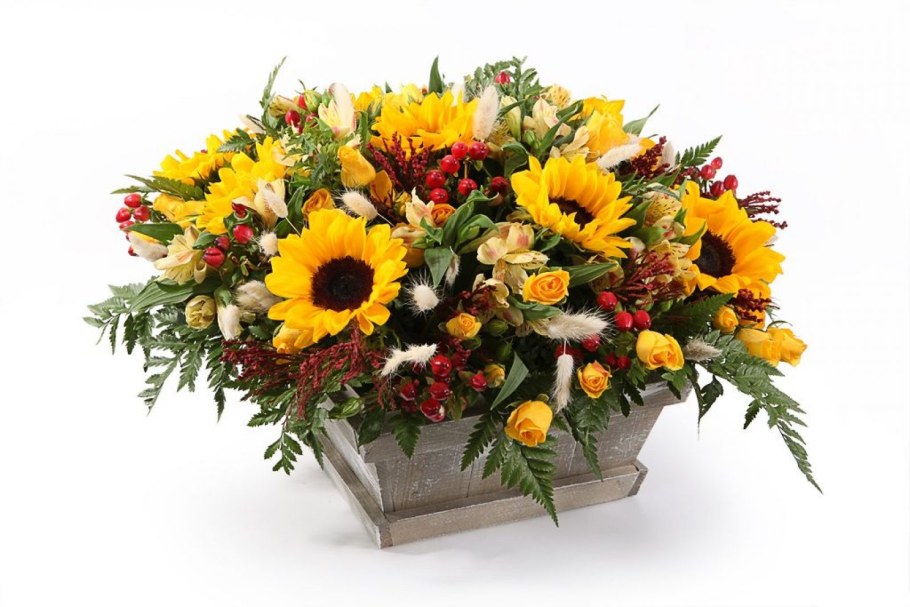 Букет из декоративных подсолнухов