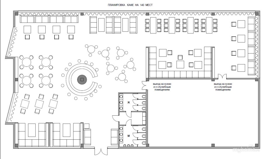 План кафе на 50 мест