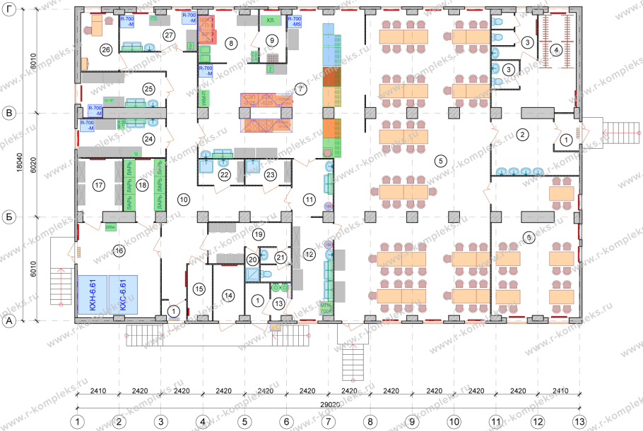Схема расстановки оборудования в пищеблоке детского сада