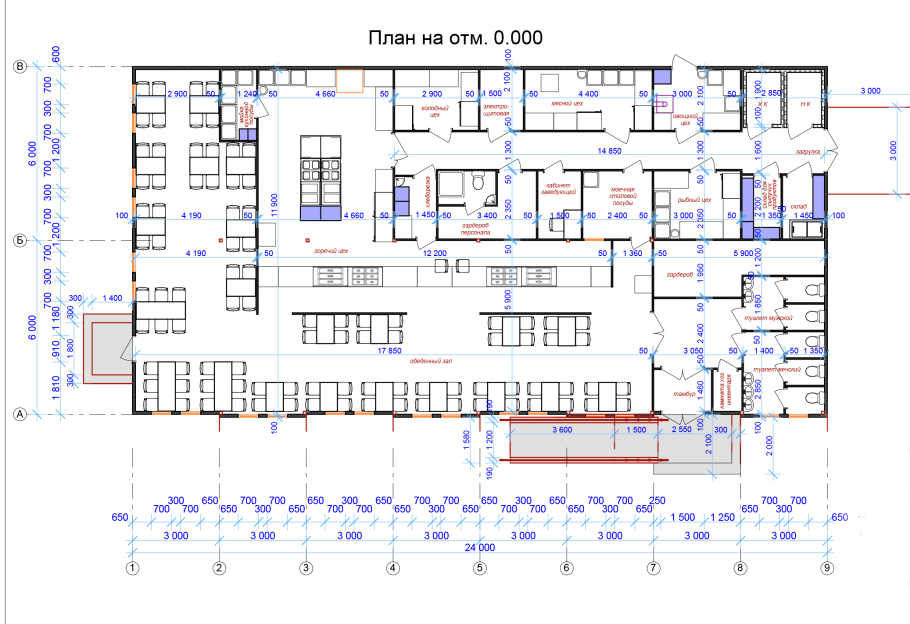 План ресторана на 100 мест чертежи