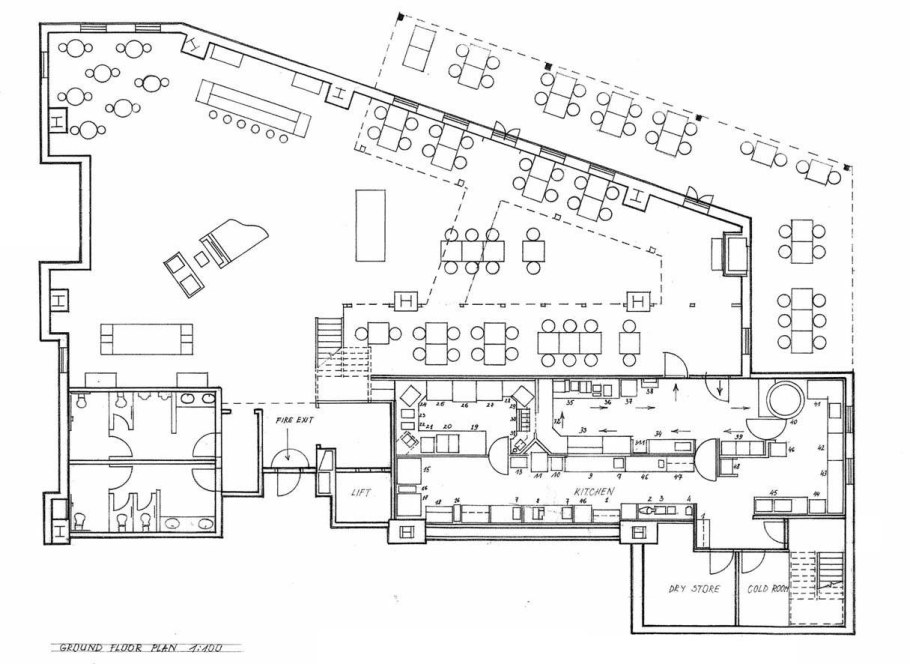 План расстановки мебели в кафе
