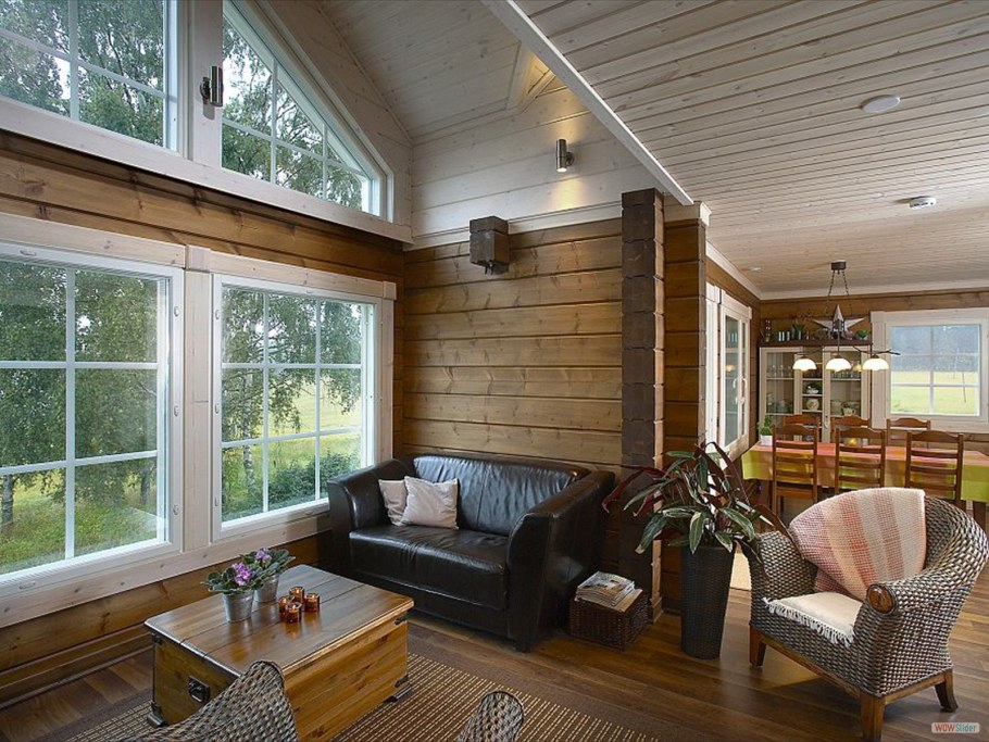 Отделка дома из клееного бруса