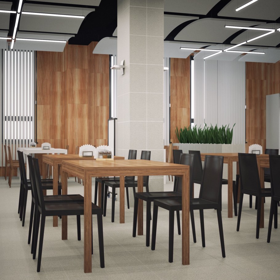 Интерьеры столовой общепита