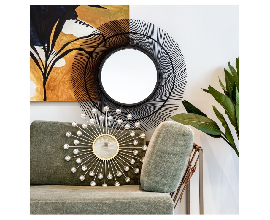 Зеркало-солнце 71 см латунь Splash