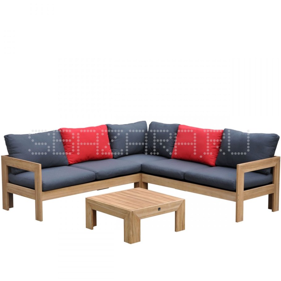 Деревянный угловой диван