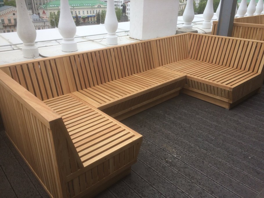 Угловой диванчик в баню