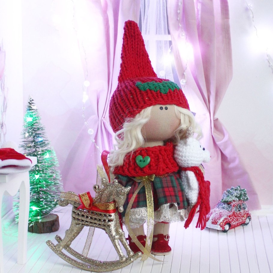 Интерьерная Новогодняя кукла Эльф