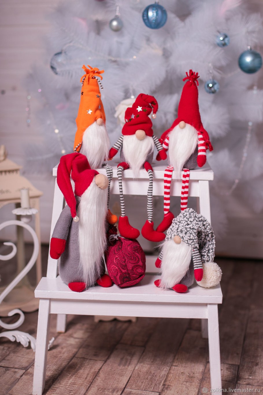 Новогодние интерьерные мягкие куклы игрушки