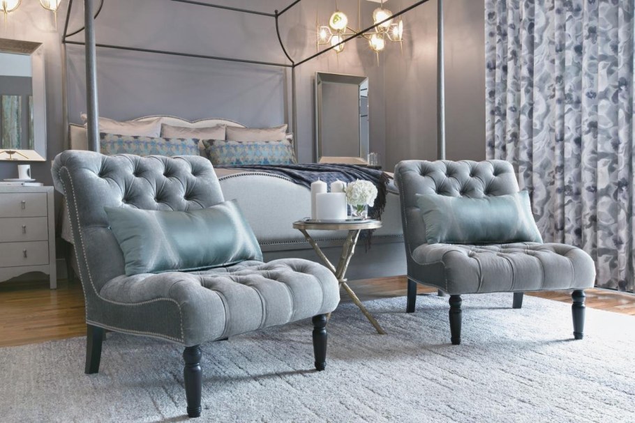 Диван Честер синий бархат