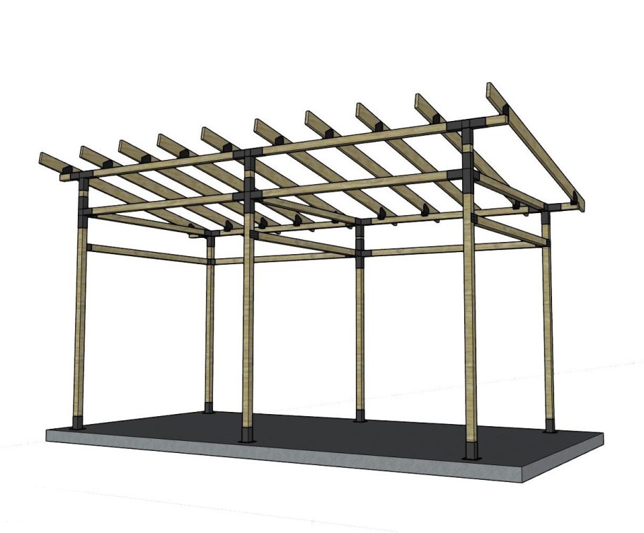 Беседка металл 3х4 односкатный