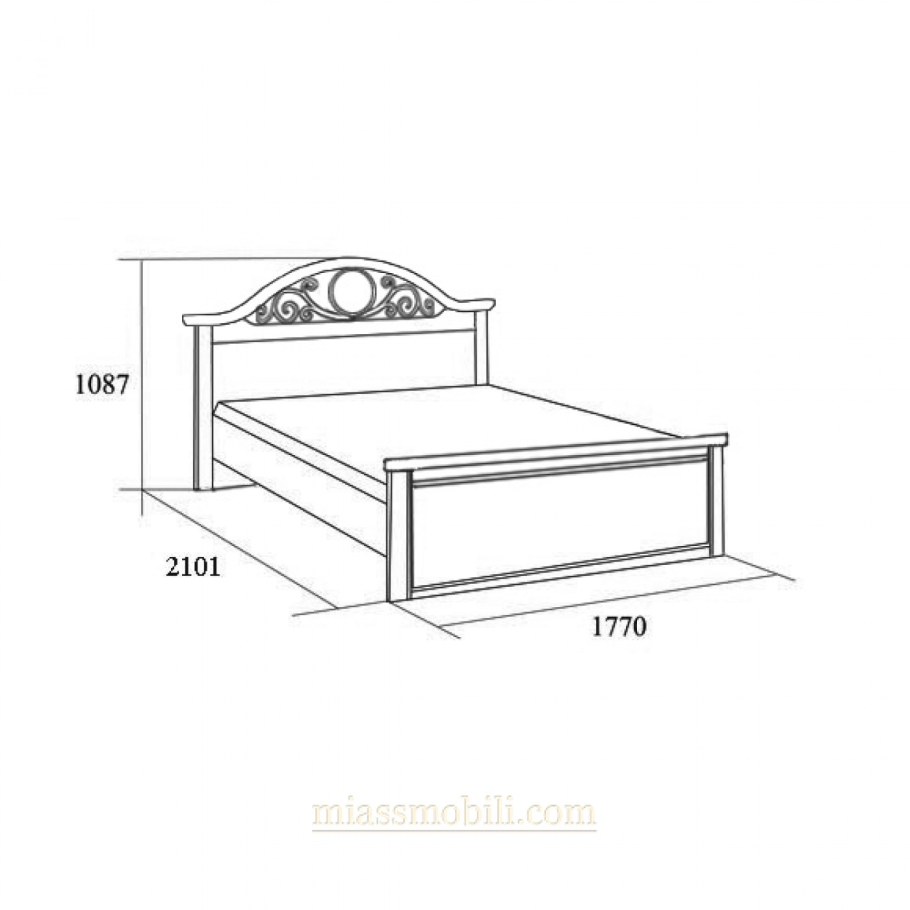 Кровать Екатерина с КЭ № 2 С прямой ножной спинкой