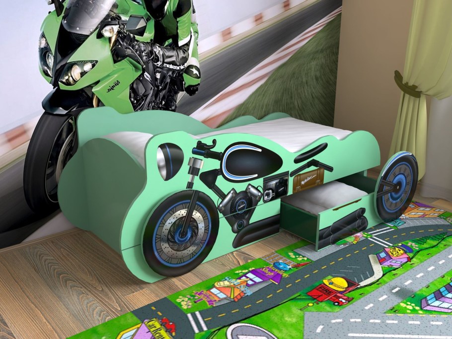 Кроватка машинка СЛАВМЕБЕЛЬ