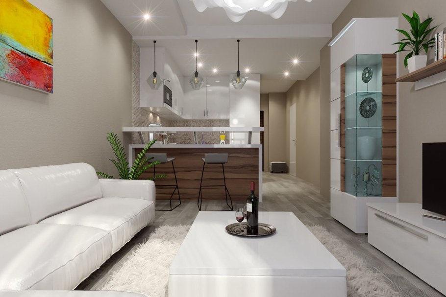 Кухня студия 25кв.м. вертикальная