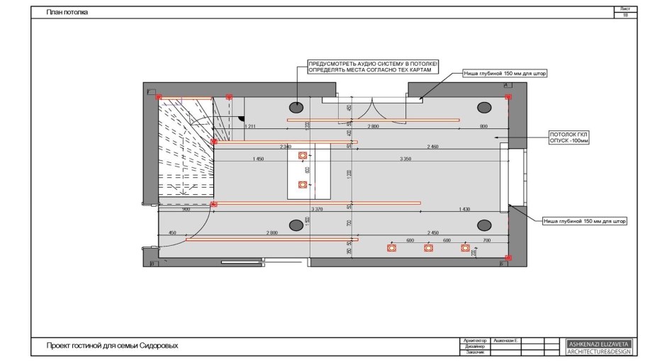 Чертежи классического потолка