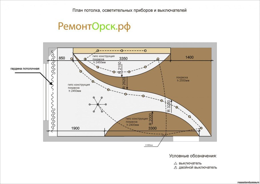 Чертеж сечение потолка