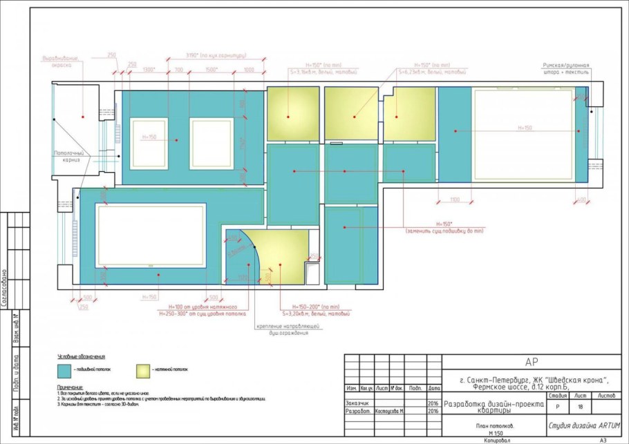 Схема каркаса для гипсокартона на потолок одноуровневый