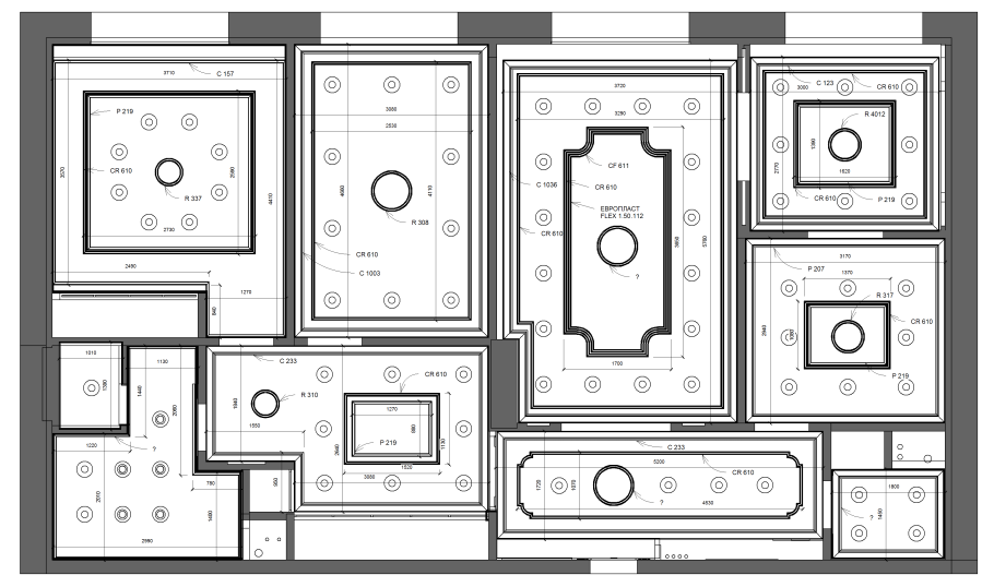 План потолка чертеж