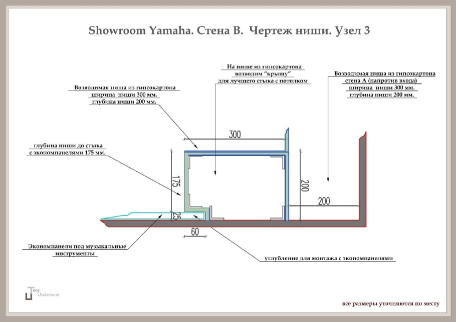 План потолка с разрезами