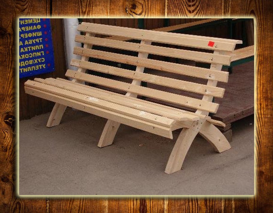 Лавочки из реек из дерева со спинкой