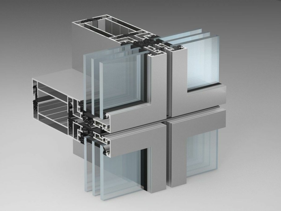 Стоечно-ригельная система фасадного остекления узел крепления
