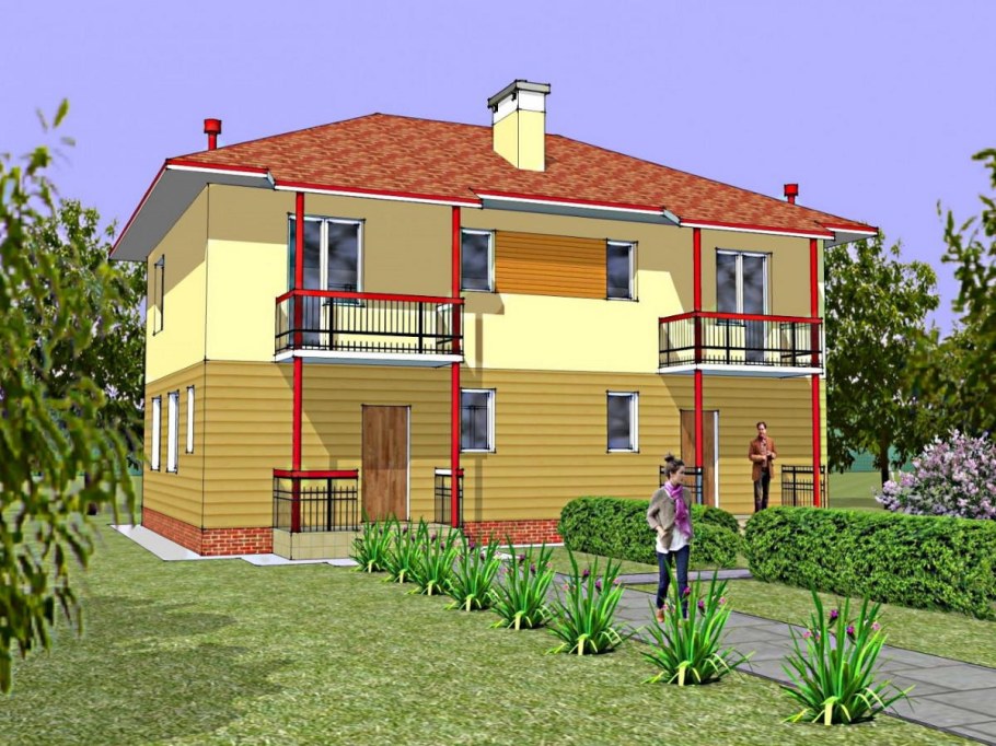 Двухэтажные двухквартирные дома